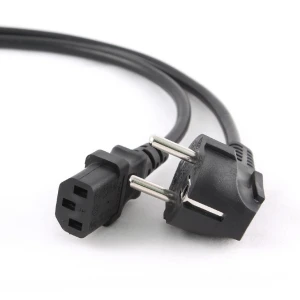 5m PC power cable with Schuko to angled IEC connectors for office and home