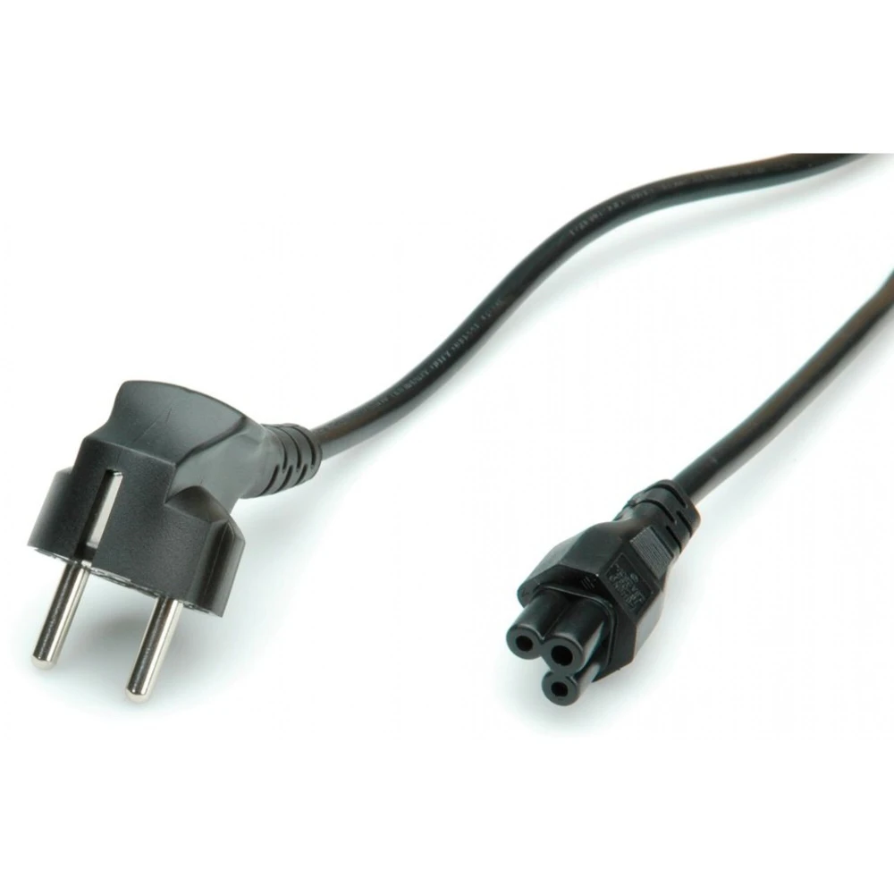 1.8m Schuko power cable C5 laptop with 90° plug and straight connector