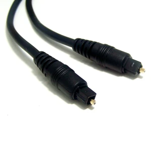 2 metre black Toslink optical audio cable for consoles and audio