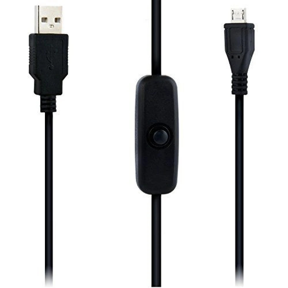 USB A to Micro USB Switch Cable for Raspberry Pi 1m Black