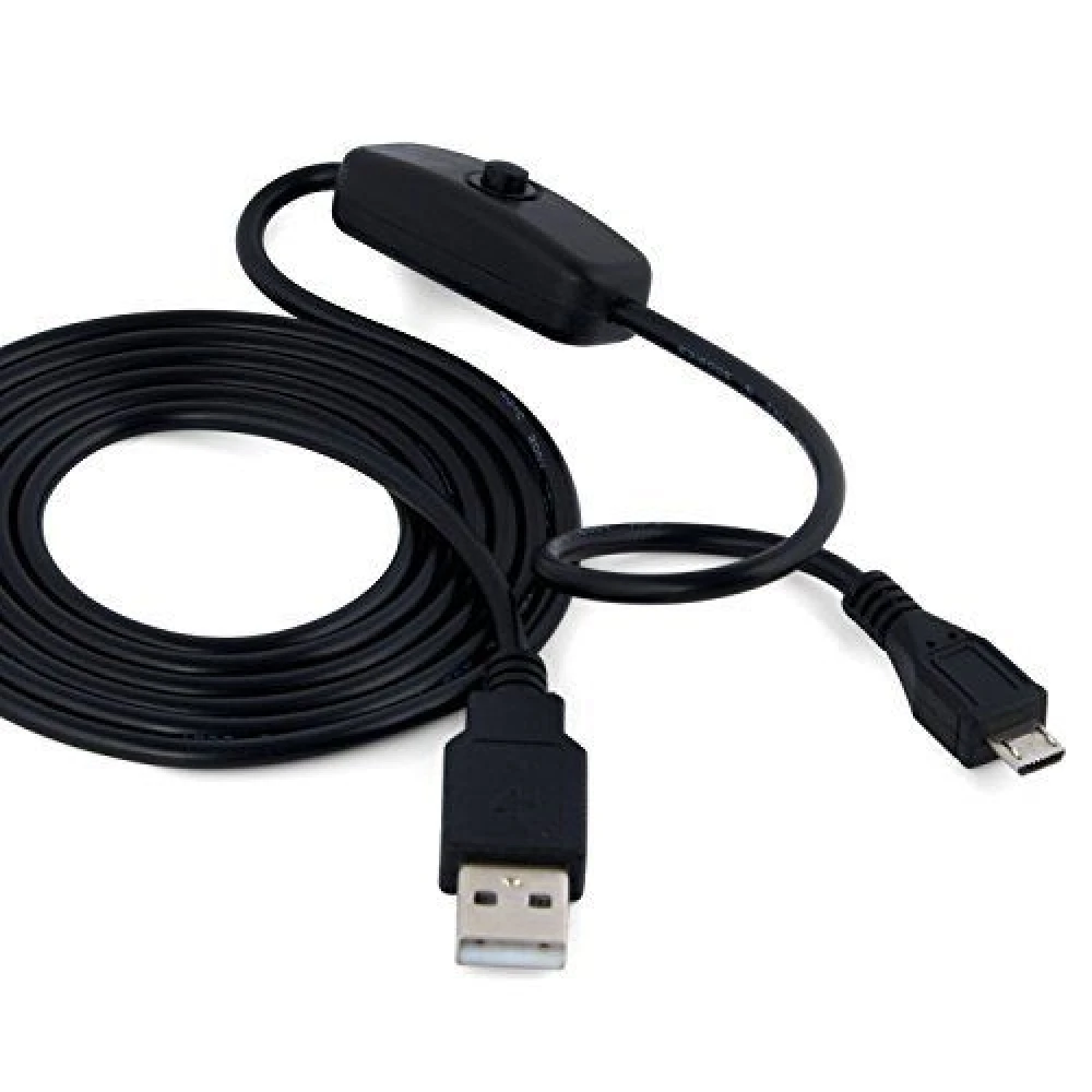 USB A to Micro USB Switch Cable for Raspberry Pi 1m Black
