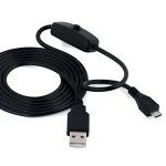 USB A to Micro USB Switch Cable for Raspberry Pi 1m Black