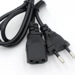 1.2m power cable with flat 2-pin plug and straight C13 for PC