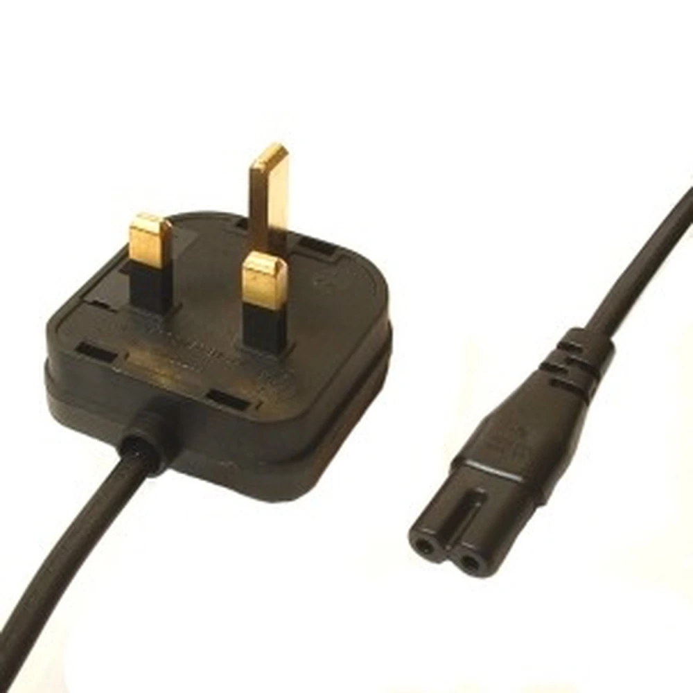 C5 Cloverleaf to UK Power Cable with Fused Plug and Earth