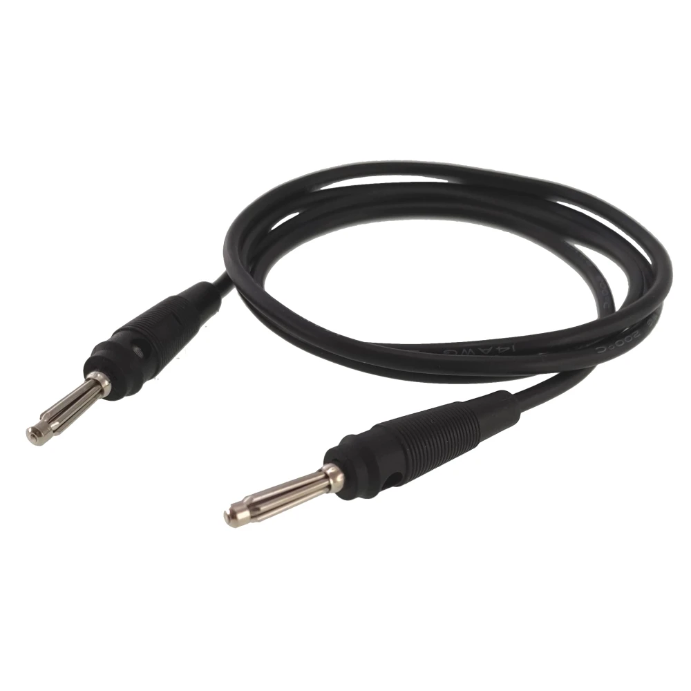 4mm male to male banana test lead 1m black 14AWG