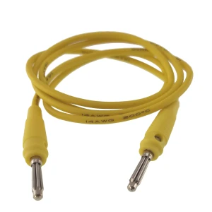4mm Male to Male Banana Test Lead Yellow 14AWG Silicone