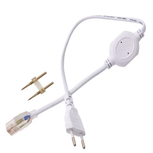 220V AC LED strip power plug cable with IP65 protection
