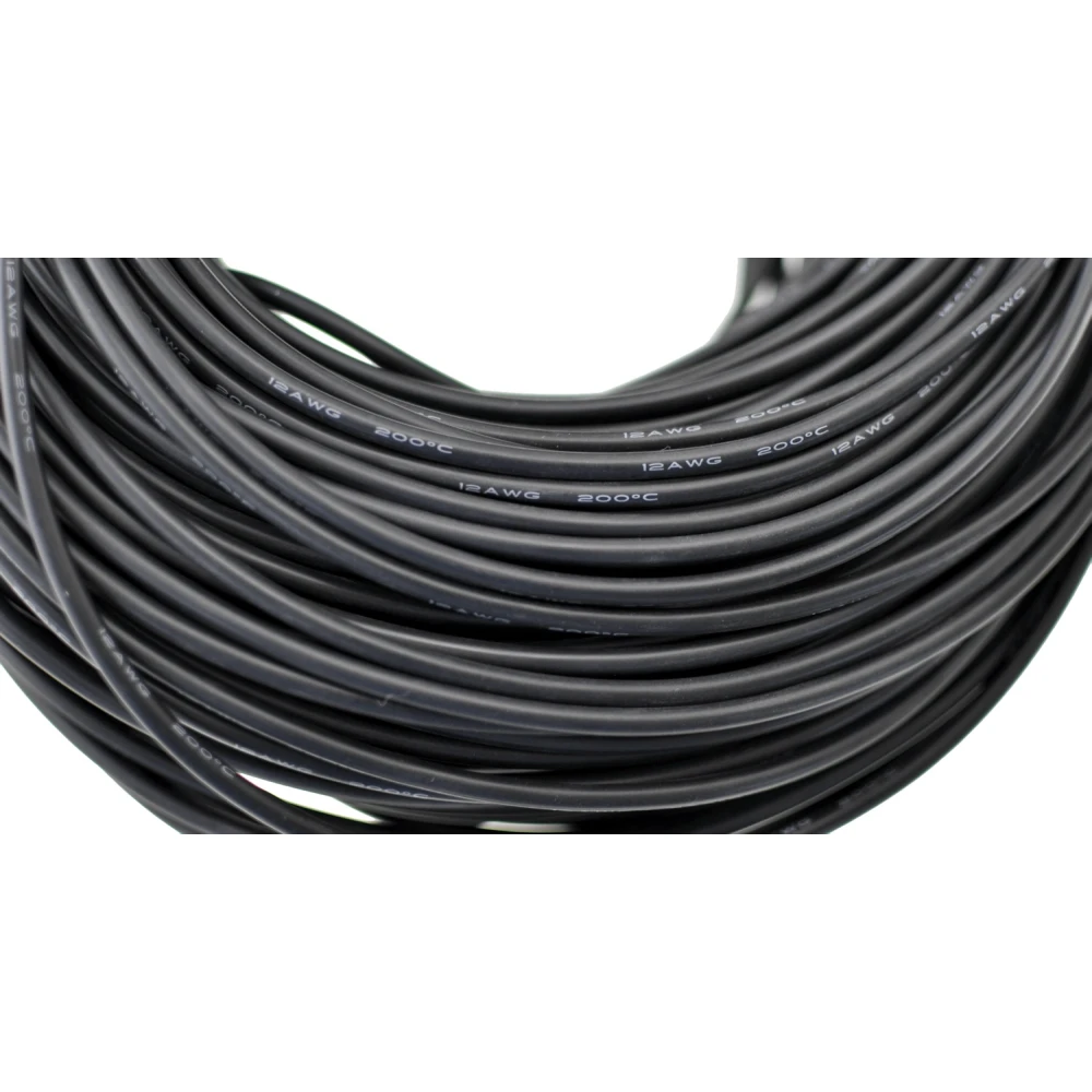 Cable silicona 12AWG negro para multímetros y drones