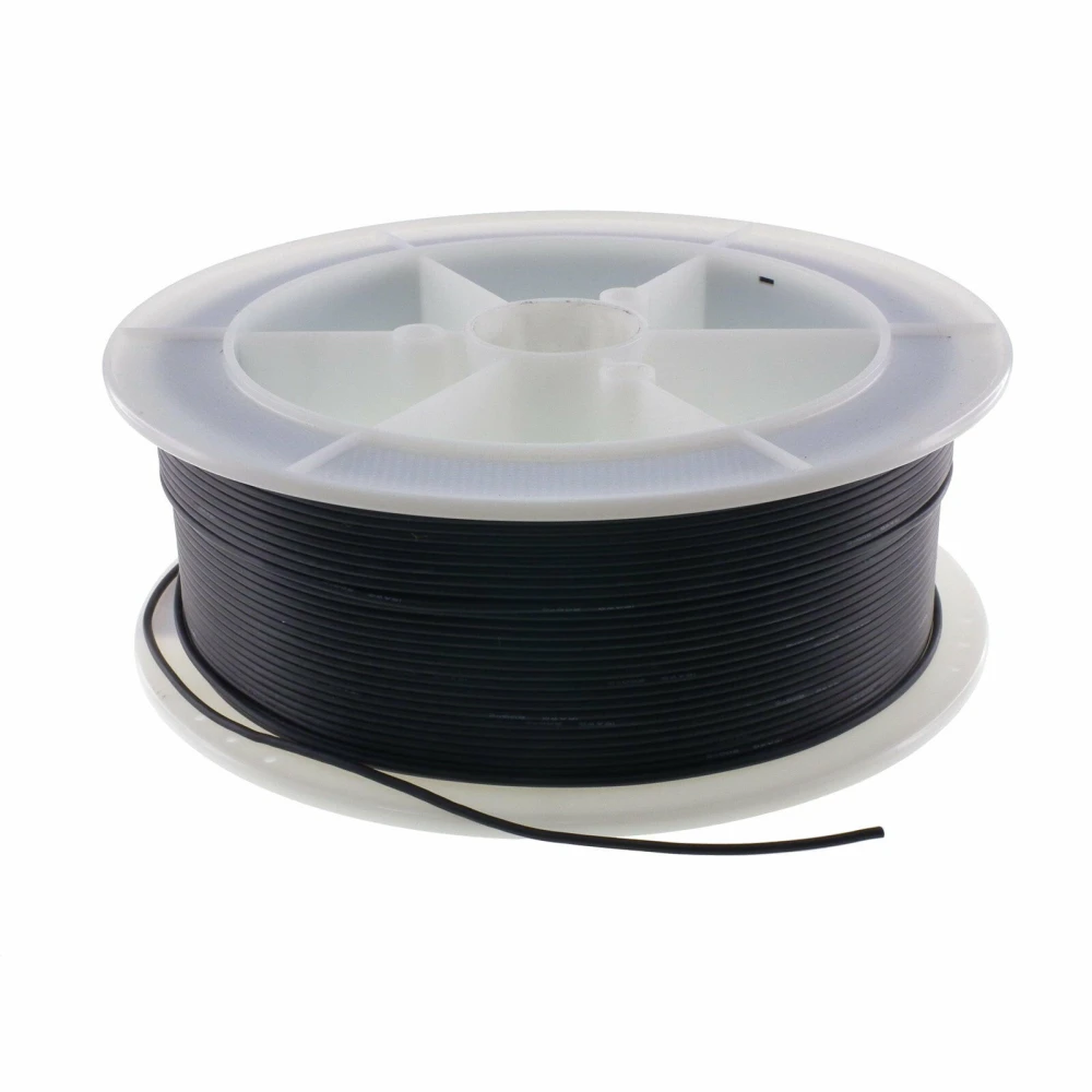 Black flexible silicone cable 22AWG rated up to 200°C and 600V