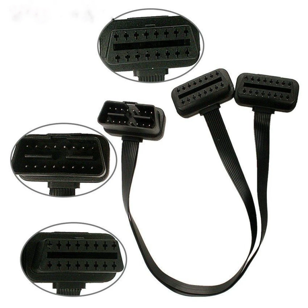 16 Pin OBD2 Splitter Extension Adapter for Vehicle Diagnostics