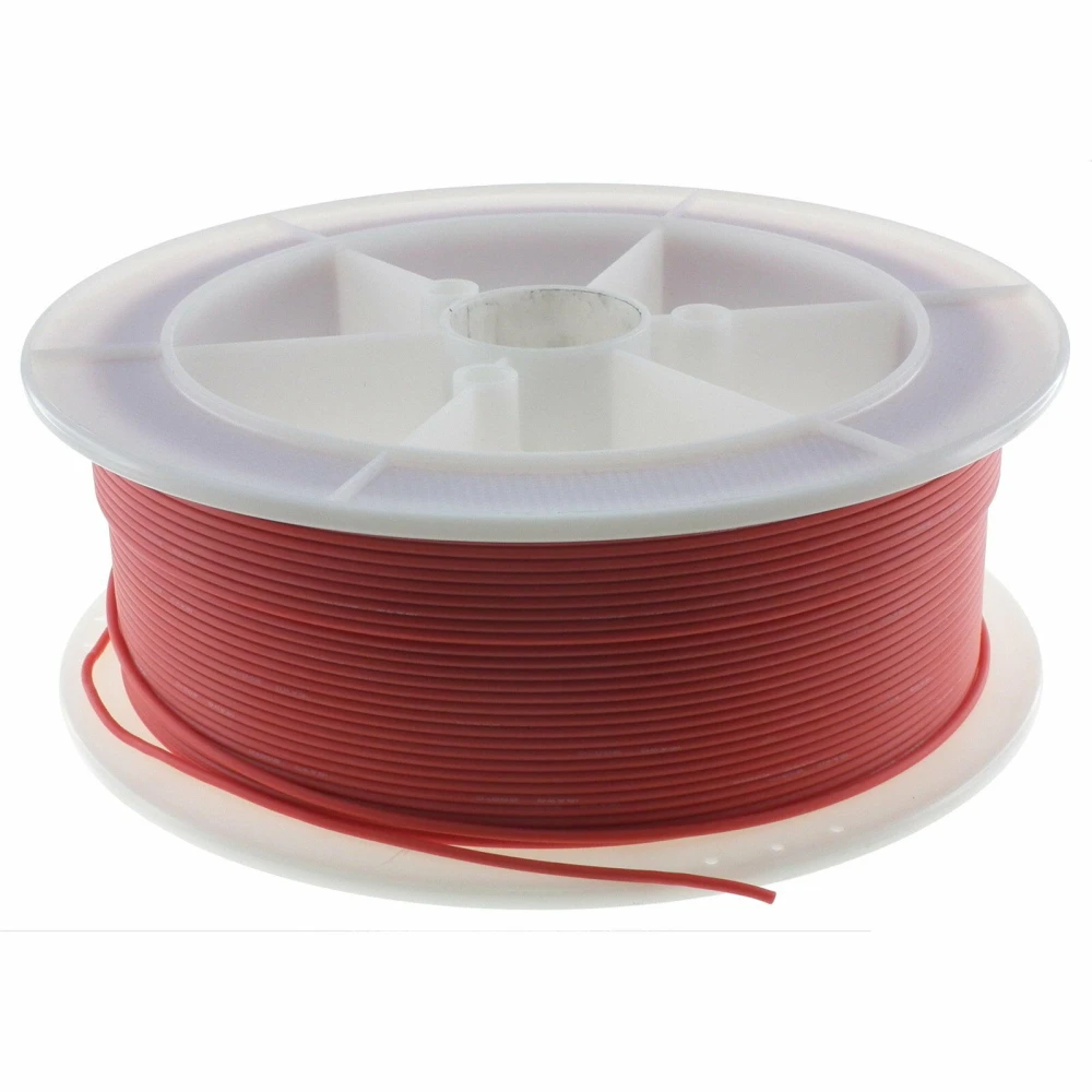Red 22AWG silicone cable, rated up to 200°C and 600V