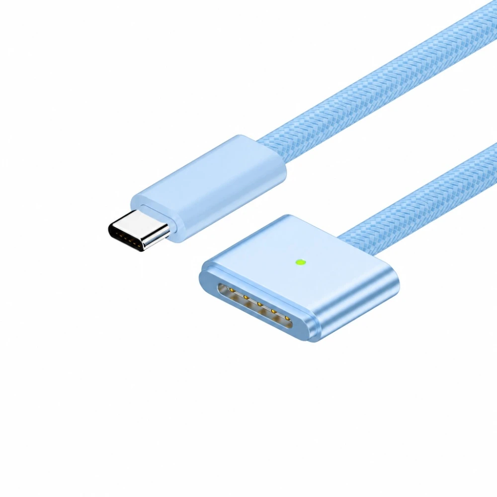 USB-C to MagSafe 3 140W Cable for MacBook Pro and Air - 2 m Braided, Sky Blue
