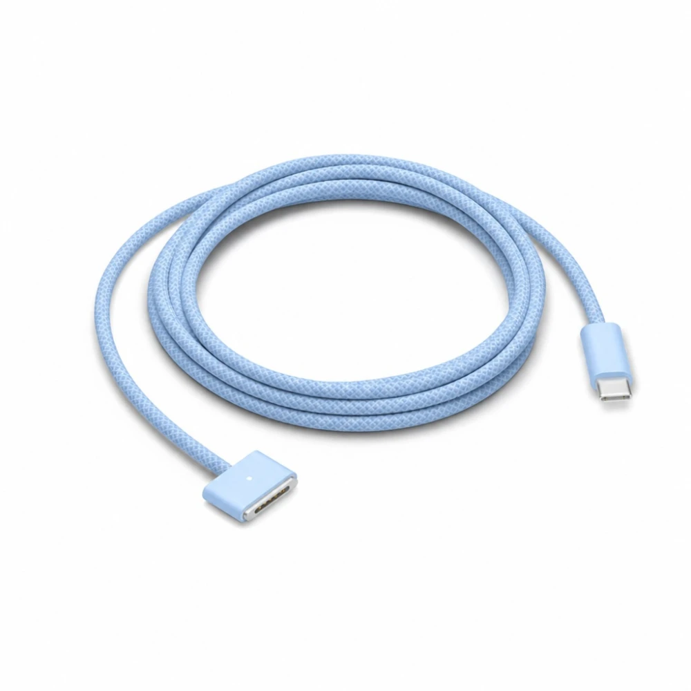 USB-C to MagSafe 3 140W Cable for MacBook Pro and Air - 2 m Braided, Sky Blue