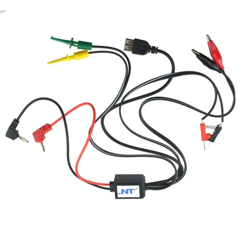 Excel adjustable power supply cables with USB, crocodile clips and clips