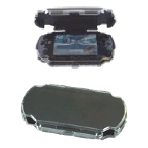 Protective plastic case for PSP with adjustable cover and built-in stand