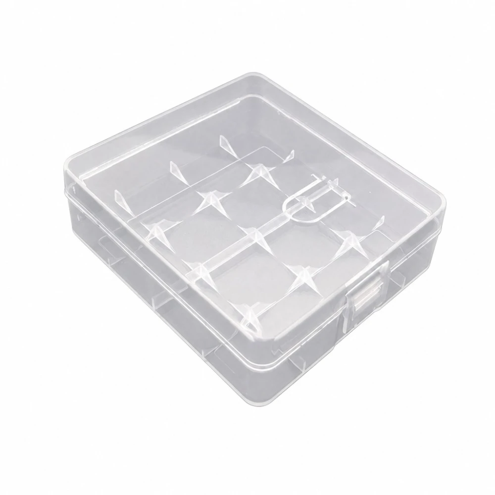 4× 18650 Battery Holder Case Transparent PP Plastic Storage Protection