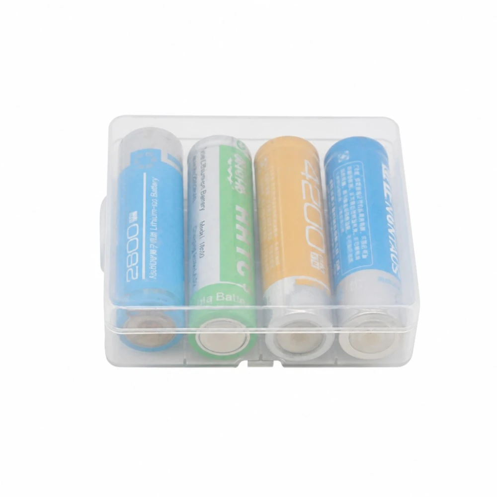 4× 18650 Battery Holder Case Transparent PP Plastic Storage Protection