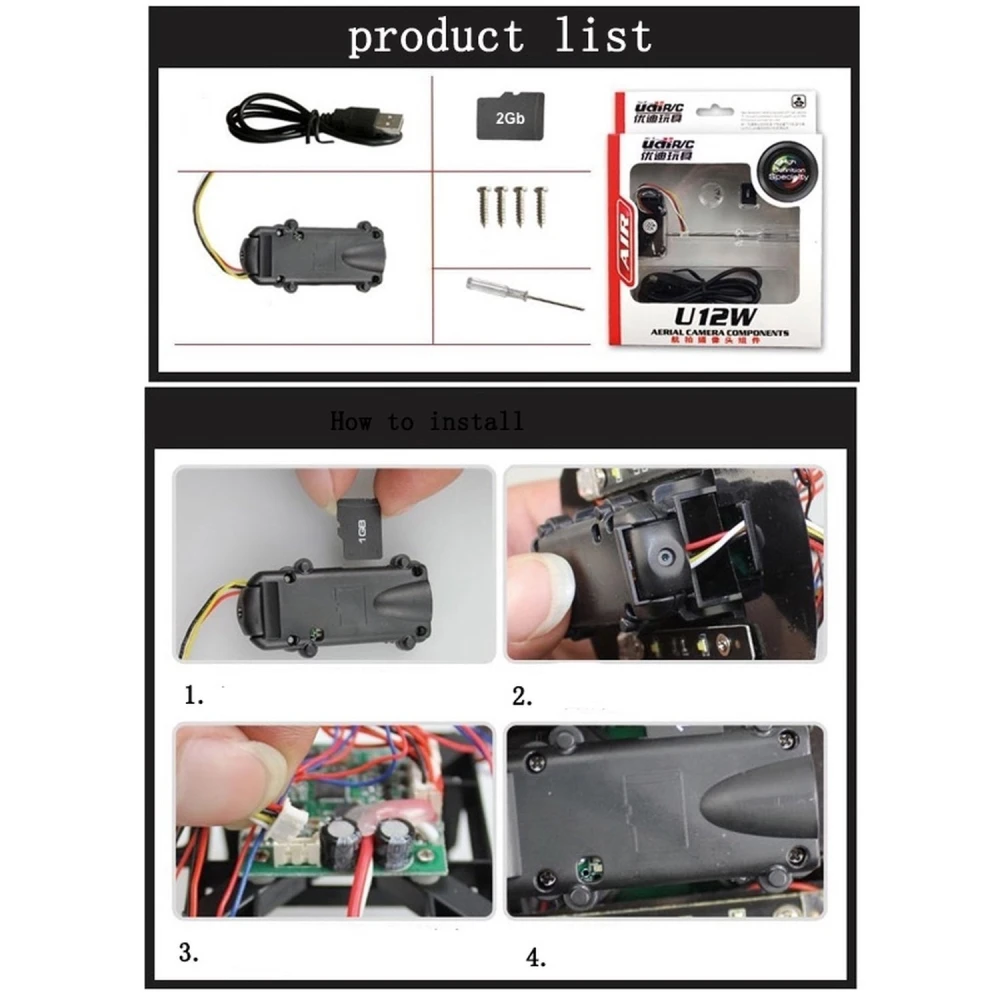 U12W HD Camera for Quadcopter, compatible with U818A and U829A