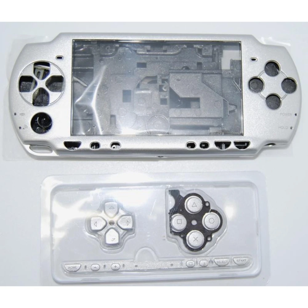 PSP 2000 Slim complete silver shell with buttons for repair