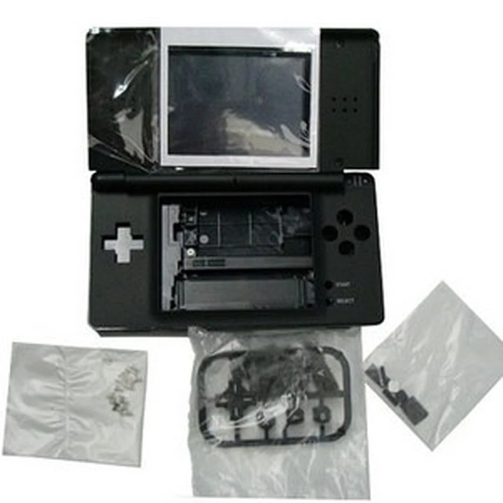 Black Nintendo DS Lite replacement shell for repair and modding