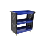 Professional 3-Shelf Workshop Trolley with Side Trays and Hooks for Organising Your Workshop