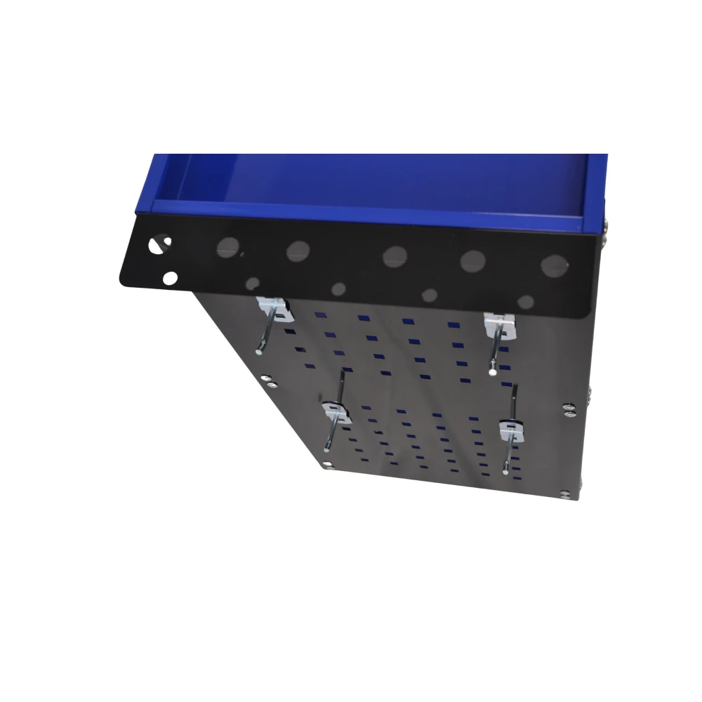 Professional 3-Shelf Workshop Trolley with Side Trays and Hooks for Organising Your Workshop