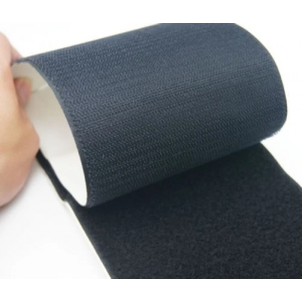 Black 80mm adhesive Velcro tape with backing adhesive - 1 metre (hook and loop)