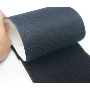 Black 80mm adhesive Velcro tape with backing adhesive - 1 metre (hook and loop)