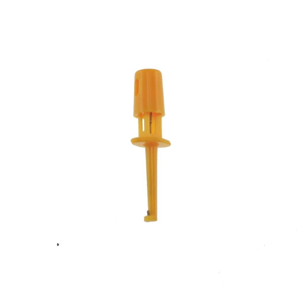 Orange test probe connection clip with single hooks 4cm