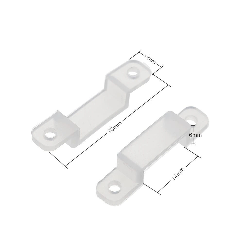 Transparent silicone fixing clip for 12V LED strips