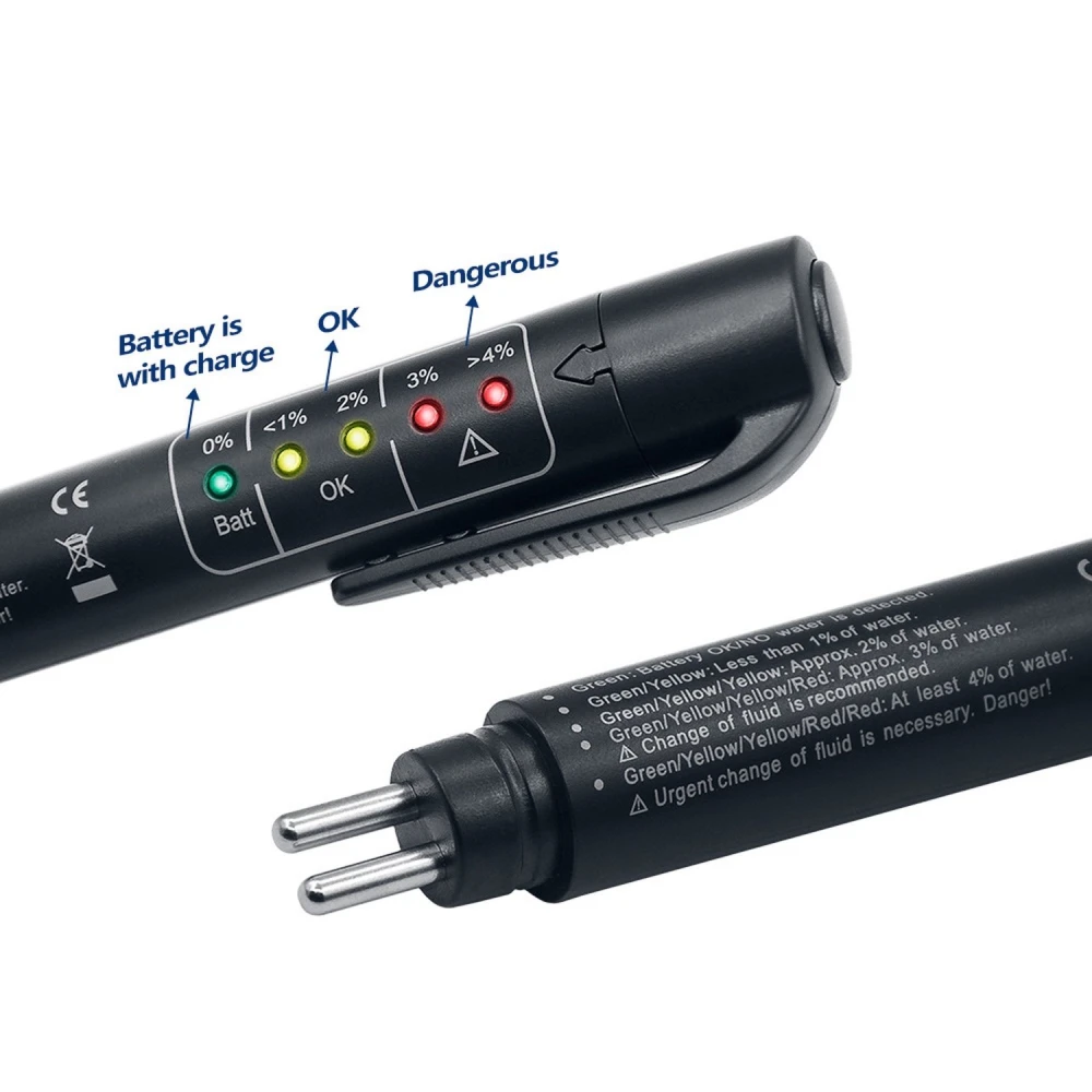5-LED Brake Fluid Tester for DOT3, DOT4 and DOT5