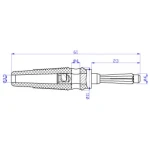 Vista frontal del conector banana 4mm blanco BP4526 Satkit