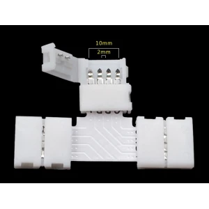T-shape LED Connector 4 Pin 10mm 5050 RGB for LED Strips YourLed