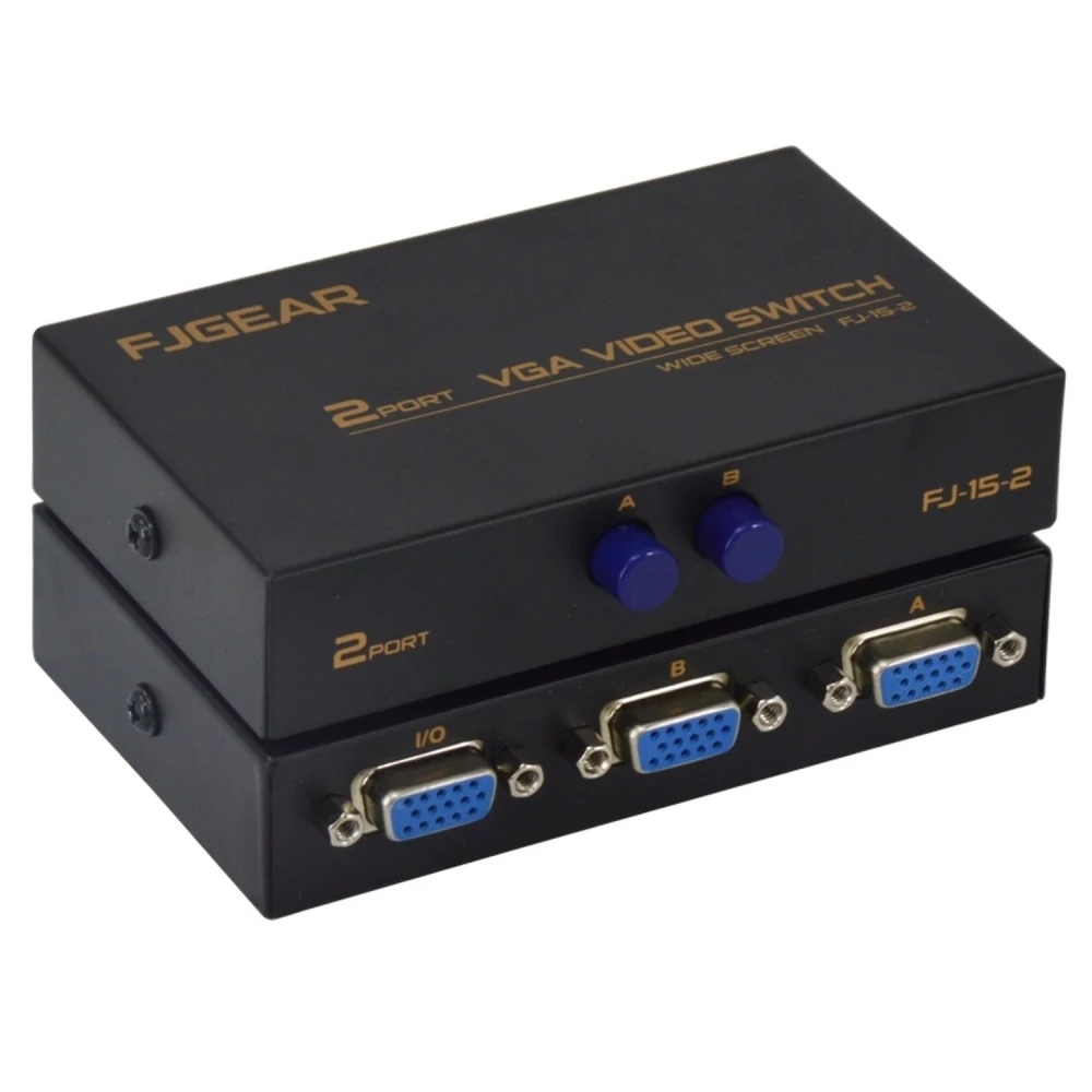2-Port VGA Switch 1 Output - Lossless VGA Switch for PC Monitor