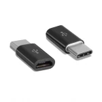 Black micro USB 2.0 female to USB-C male USB 3.1 Type C adapter