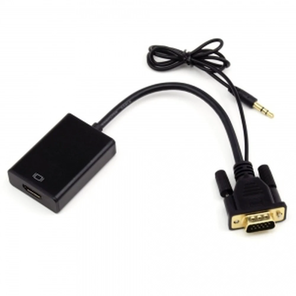 VGA to HDMI Converter with Audio for Video Signal and Built-in Sound