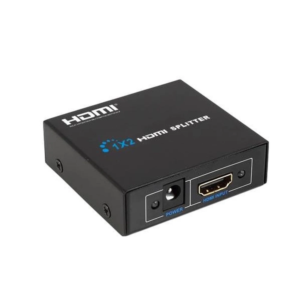 Full HD HDMI Splitter 1x2 with 1 input and 2 outputs, compatible with 1080p HDTV and 3D