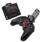 Vista frontal del gamepad Dobe Ti-465 negro con soporte para smartphone