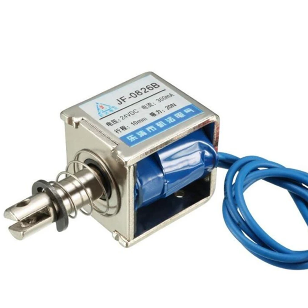 JF-0826B 24V Push Pull Solenoid with Spring Return