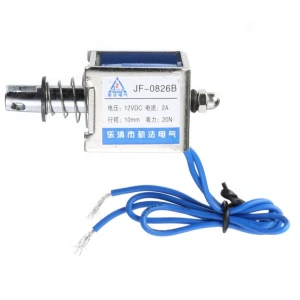 12Vdc JF-0826B push-pull solenoid with spring return for Arduino