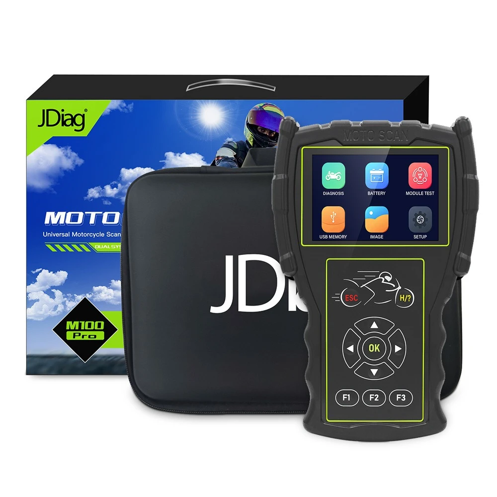 JDiag M100 Pro Motorcycle OBD Diagnostic Scanner for KTM, Honda, Yamaha, Kawasaki and BMW Bikes
