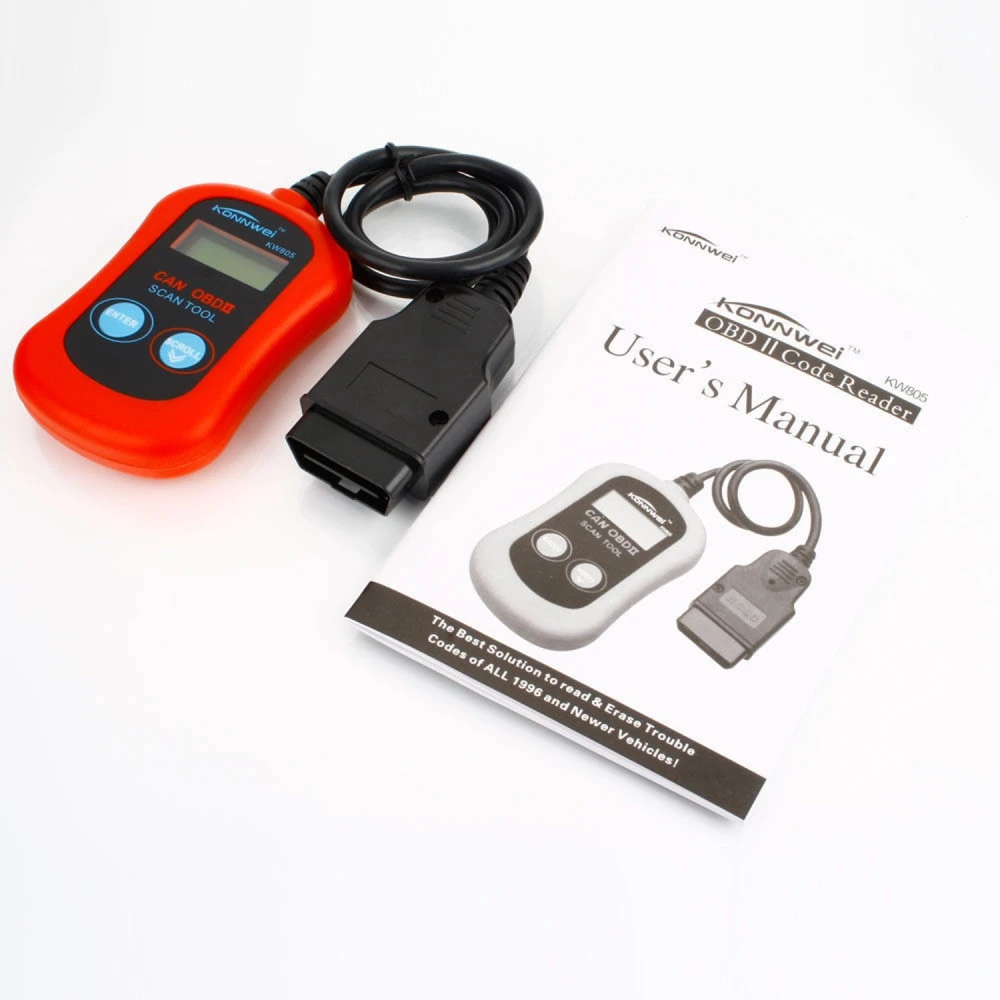 Lector de códigos de coche KW805 Konnwei con pantalla retroiluminada