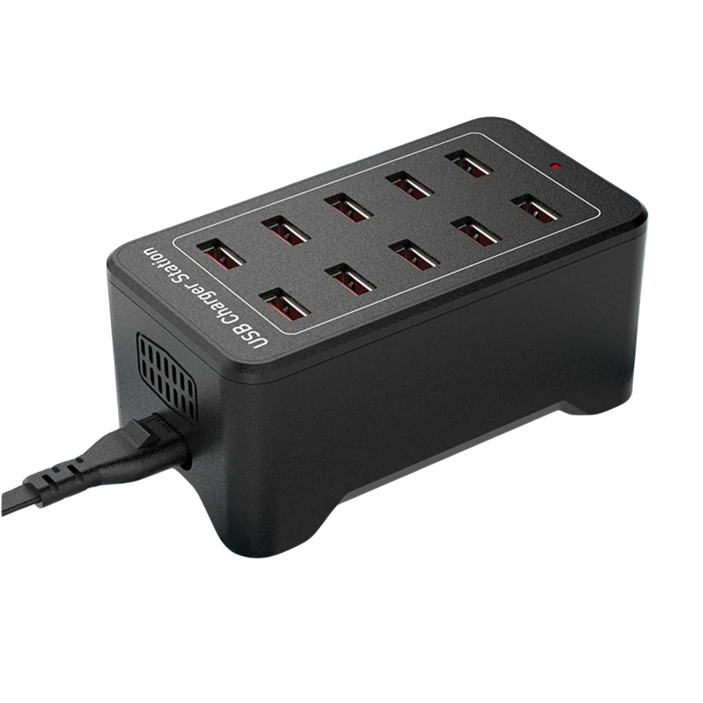 10-Port USB Charging Station with IQ Charge - 50W 12A, 2.4A per port