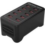 Cargador USB múltiple de 10 puertos con diseño compacto y blanco