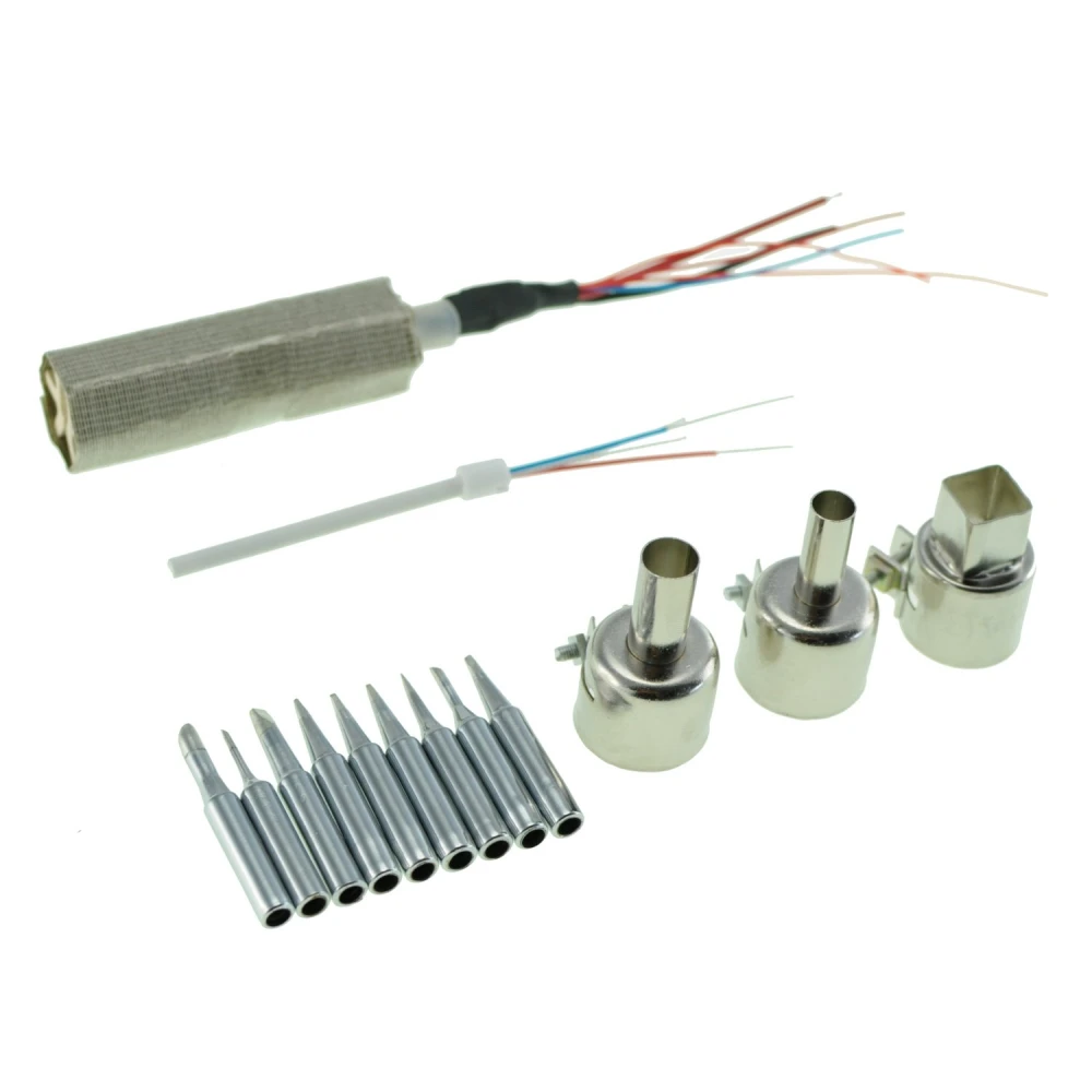 Vista lateral de la estación de soldadura 2 en 1 Mlink H2 con soporte y accesorios