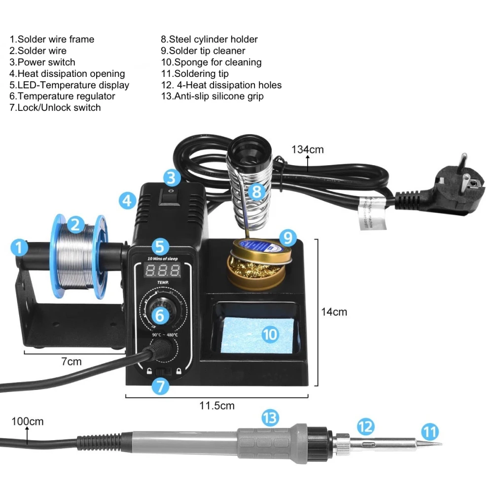 Mlink S1 60W Digital Soldering Station with LED Display and Temperature Lock