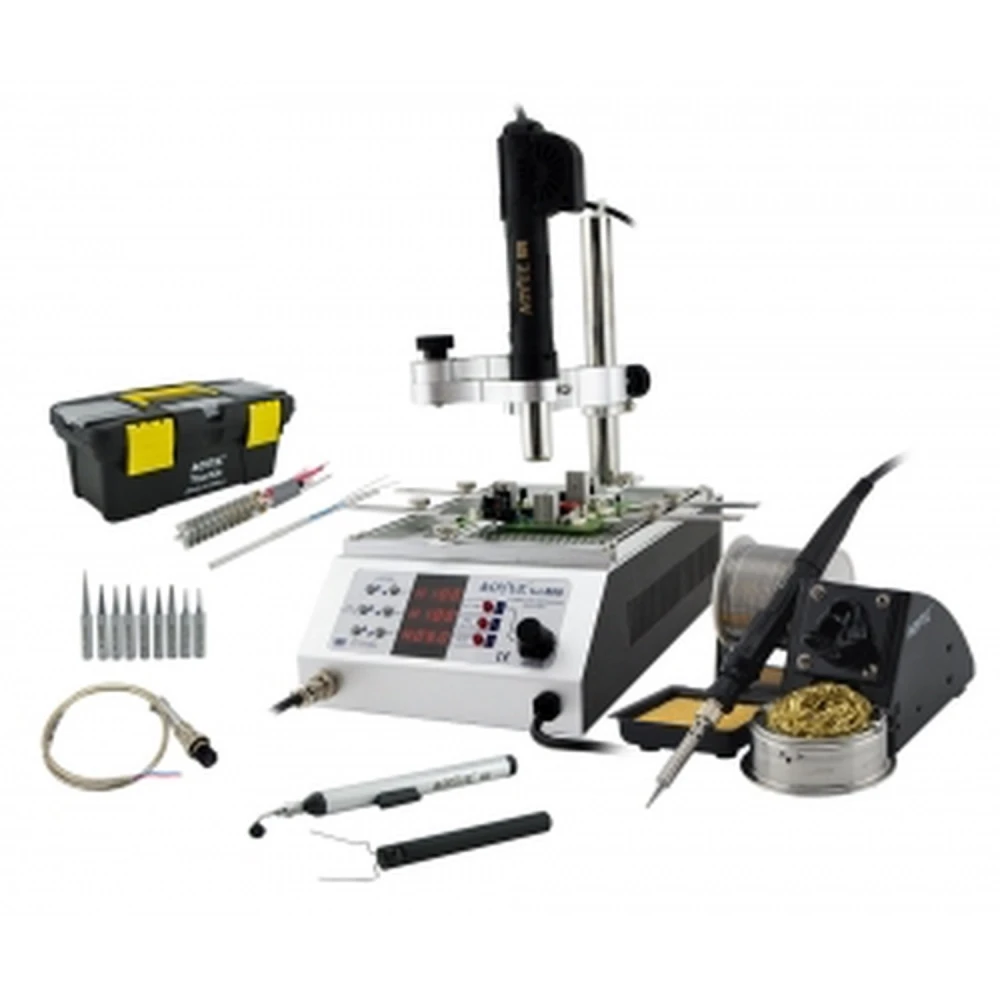 Aoyue Int866 soldering station with preheater and 3-in-1 stand