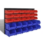 Wall-mounted DIY storage rack with stackable bins TSX TOOL 32pc