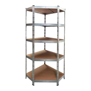 Corner metal shelving unit 180x70x40 cm with 5 adjustable shelves