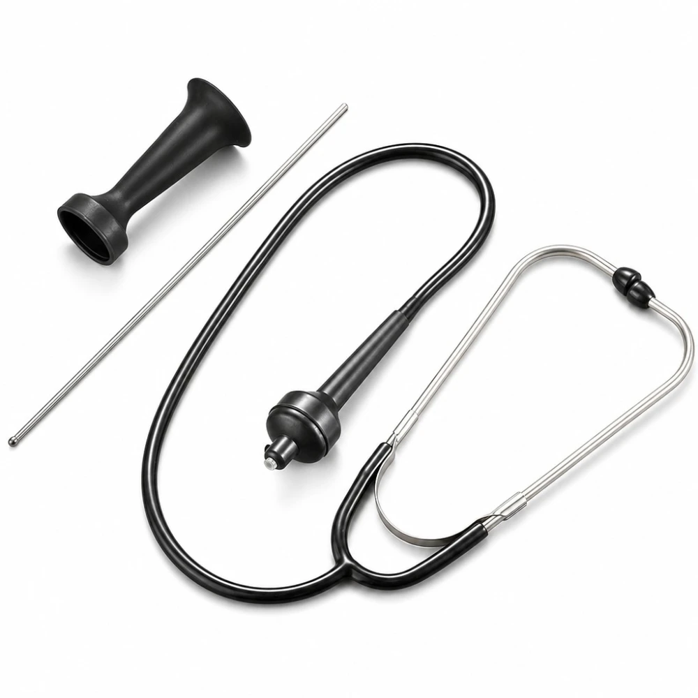 Professional mechanical stethoscope with interchangeable metal probe